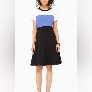NWT Kate Spade Colorblock Crepe Fit & Flare Dress - Size 16